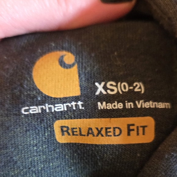 CARHARTT Women's Relaxed Fit Logo Sleeve Graphic Hoodie Green Sun Faded Size‎ XS - Picture 7 of 8